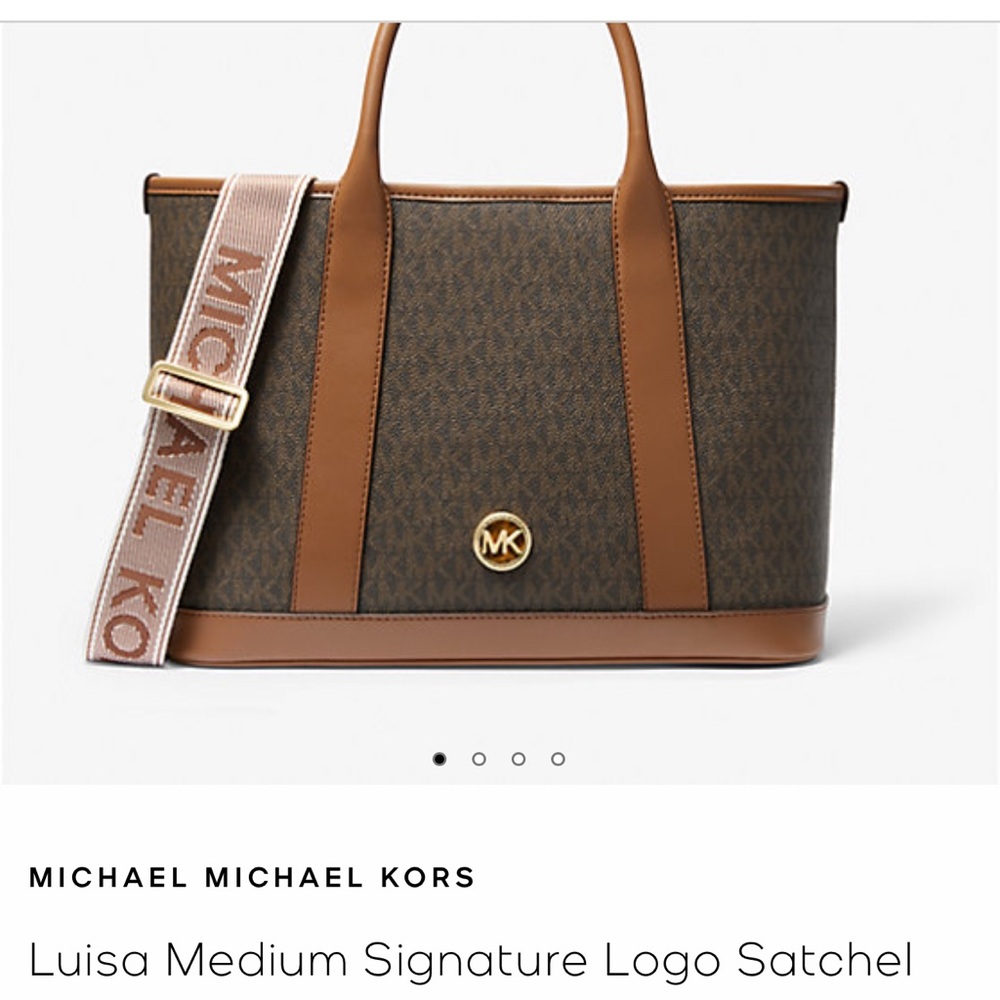 Michael Kors Brown and Tan Logo Satchel